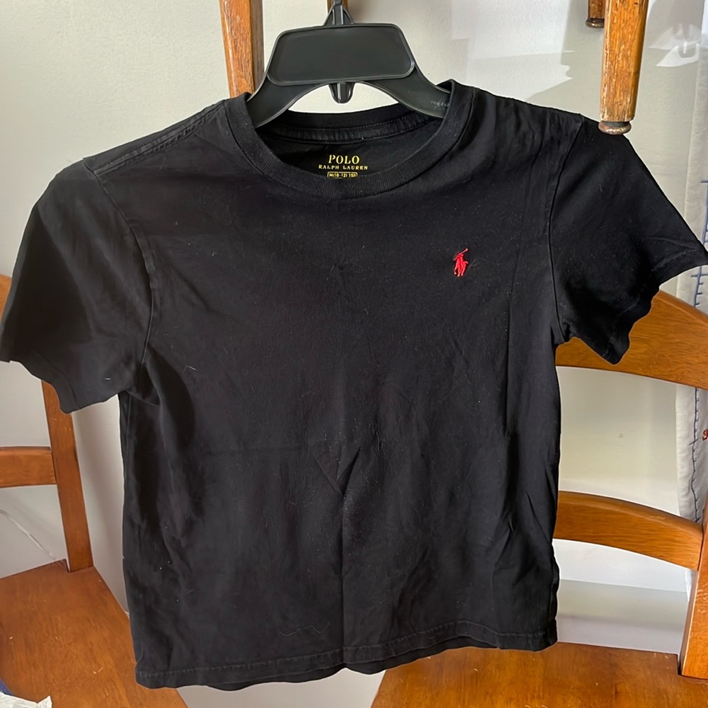 Polo Ralph Lauren Black Shirt Sleeve T Shirt Size M (10-12)